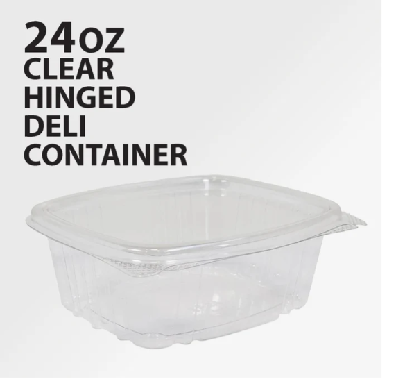 24oz Clear Hinged Deli Container